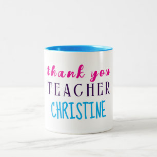 Leraar Waardering Gift, gepersonaliseerde dank u Tweekleurige Koffiemok