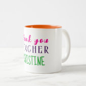 Leraar Waardering Gift, gepersonaliseerde dank u Tweekleurige Koffiemok (Voorkant rechts)