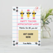 Leraar Waardering Gift Kaart Houder Cool Pencil (Staand voorkant)