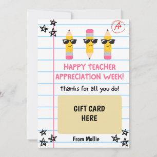 Leraar Waardering Gift Kaart Houder Cool Pencil