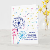 Leraar Waardering Gift Paardebloem Vingerafdruk Kaart (Gele Bloem)