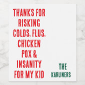 Leraar Waardering Gift Wijn Label Wijn Etiket (Enkel label)