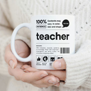 Leraar Waardering Grappige Barcode Modern Koffiemok