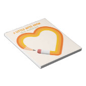 Leraar waardering hart potlood Custom Notitieblok (Schuin)