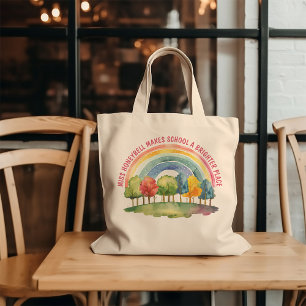Leraar Waardering Helderder Plaats Regenboogbos Tote Bag