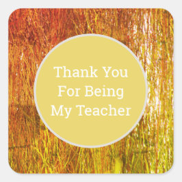 Leraar Waardering Herfst Kleuren Dank u Vierkante Sticker