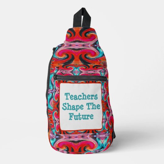 Leraar waardering Kleurrijke Tie Dye Dank u Sling Bag (Voorkant)