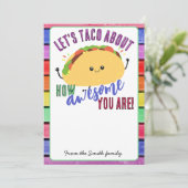 Leraar waardering laat taco over cadeaubon kaart (Staand voorkant)