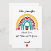 Leraar waardering met dank u bericht Custom Feestdagenkaart (Voorkant / Achterkant)