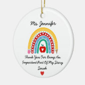 Leraar waardering met dank u bericht Custom Keramisch Ornament (Links)