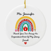 Leraar waardering met dank u bericht Custom Keramisch Ornament (Achterkant)