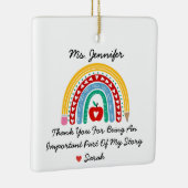 Leraar waardering met dank u bericht Custom Keramisch Ornament (Rechts)
