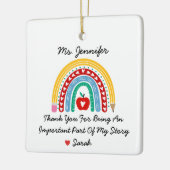 Leraar waardering met dank u bericht Custom Keramisch Ornament (Links)