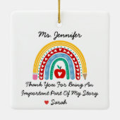 Leraar waardering met dank u bericht Custom Keramisch Ornament (Achterkant)