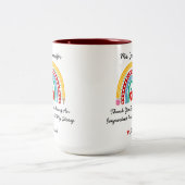 Leraar waardering met dank u bericht Custom Tweekleurige Koffiemok (Center)