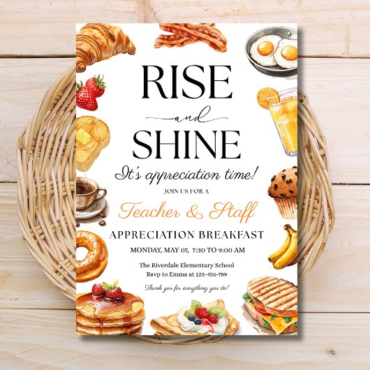 Leraar Waardering Ontbijt, Ontbijtfeest Kaart