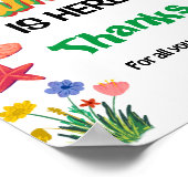 Leraar Waardering Party Sunshine Dank u teken Poster (Hoek)