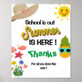 Leraar Waardering Party Sunshine Dank u teken Poster (Voorkant)