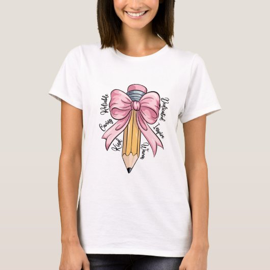 Leraar Waardering Potlood Coquette T-shirt (Voorkant)