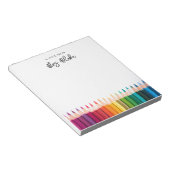 Leraar waardering regenboog potloden notitieblok (Schuin)