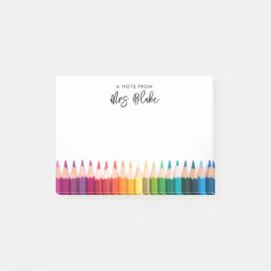 Leraar waardering regenboog potloden post-it® notes