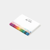Leraar waardering regenboog potloden post-it® notes (Schuin)