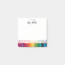 Leraar waardering regenboog potloden post-it® notes