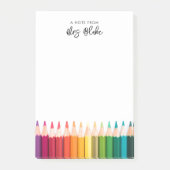 Leraar waardering regenboog potloden post-it® notes (Voorkant)