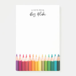 Leraar waardering regenboog potloden post-it® notes