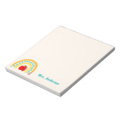 Leraar waardering Retro Rainbow Apple Custom Notitieblok (Linkerzijde)