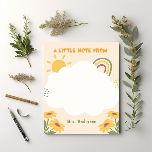 Leraar waardering Retro Regenboog bloesem Custom Notitieblok