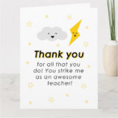 Leraar waardering Schattigee Cloud Dank je kaart (Voorkant)