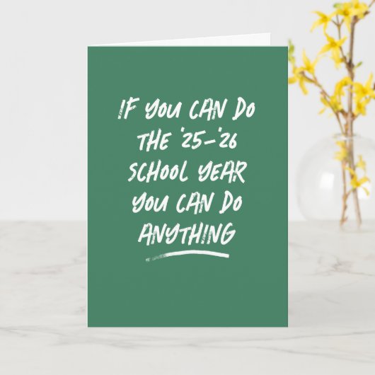 Leraar waardering schooljaar groene bedankt kaart (Gele Bloem)