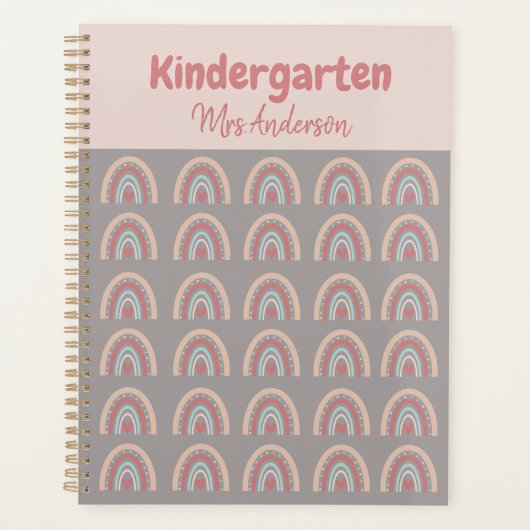Leraar Waardering Terug naar School Boho Rainbow P Planner (Voorkant)