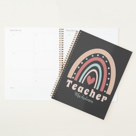Leraar Waardering Terug naar School Boho Rainbow Planner (Display)