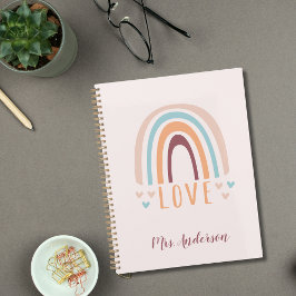 Leraar Waardering Terug naar School Boho Rainbow Planner