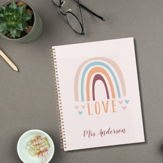 Leraar Waardering Terug naar School Boho Rainbow Planner