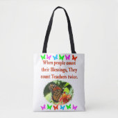 LERAAR WAARDERING VLINDERONTWERP TOTE BAG (Voorkant)
