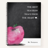 Leraar waardering Waterverf Apple Custom Name Notitieboek (Voorkant)