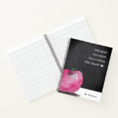 Leraar waardering Waterverf Apple Custom Name Notitieboek (Binnen)