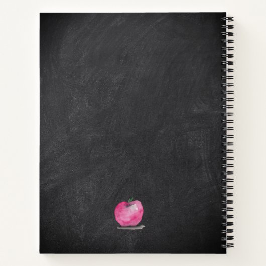 Leraar waardering Waterverf Apple Custom Name Notitieboek (Achterkant)