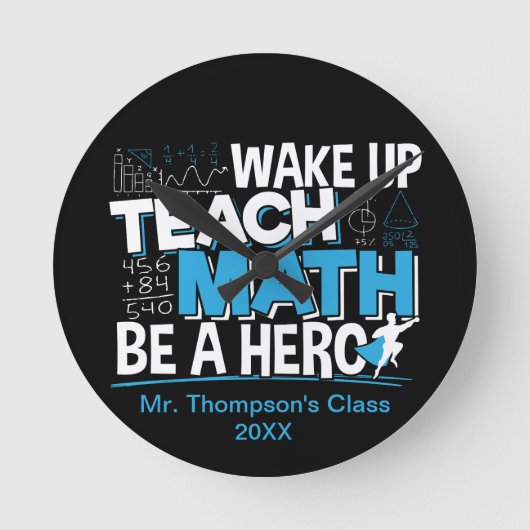Leraar-waardering wiskunde - Leer, wees een helebo Ronde Klok (Voorkant)