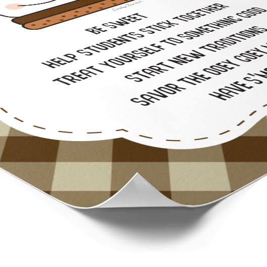 Leraar Wall Print Camping Classroom Theme S'mores (Hoek)