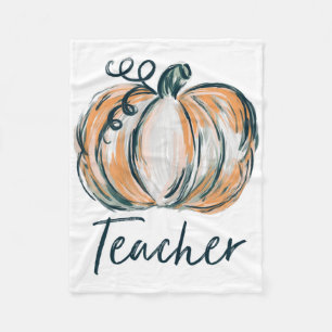 Leraar Waterverf Pompoen Herfst Thanksgiving Hallo Fleece Deken