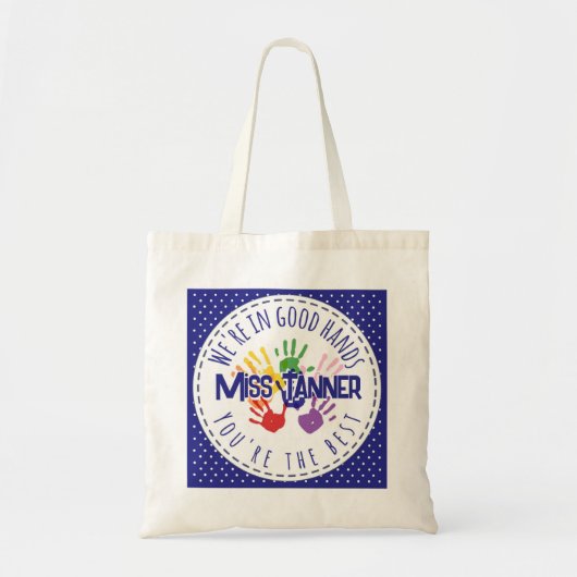 leraar we hebben goede handen met je tote bag (Voorkant)