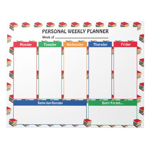 Leraar WEEKLY OM LIJST TE DOEN | Scheur BOEKEN Notitieblok (Voorkant)