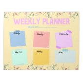 Leraar weekplanner terug naar school notitieblok (Voorkant)