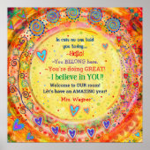 Leraar Welkom Studenten Gepersonaliseerd Klaslokaa Poster (Voorkant)