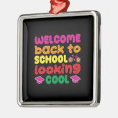 Leraar Welkom terug in schoolklusje Metalen Ornament (Links)