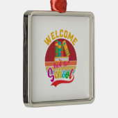 Leraar Welkom terug op school Metalen Ornament (Rechts)